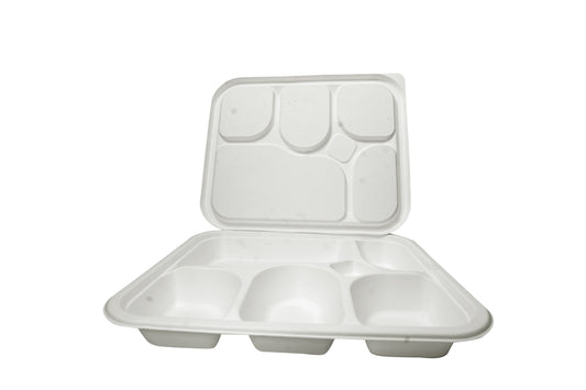 5 Compartment Meal Tray With Lid