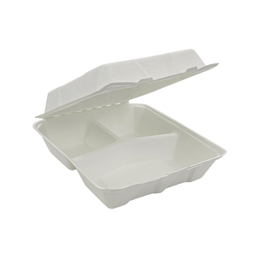 8X8 3 Compartment Clamshell Box