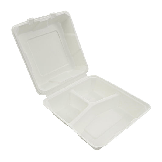 9X9 3 Compartment Clamshell Box