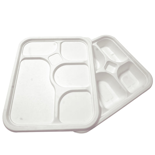 5 Compartment Meal Tray With Lid